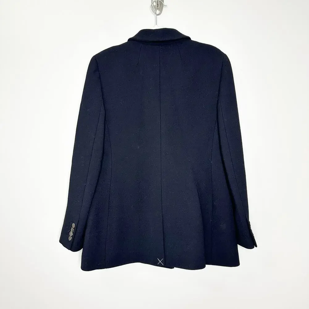 J.Crew Womens Evening Blazer Jacket Italian Double Cloth Wool Black Size 12 NEW